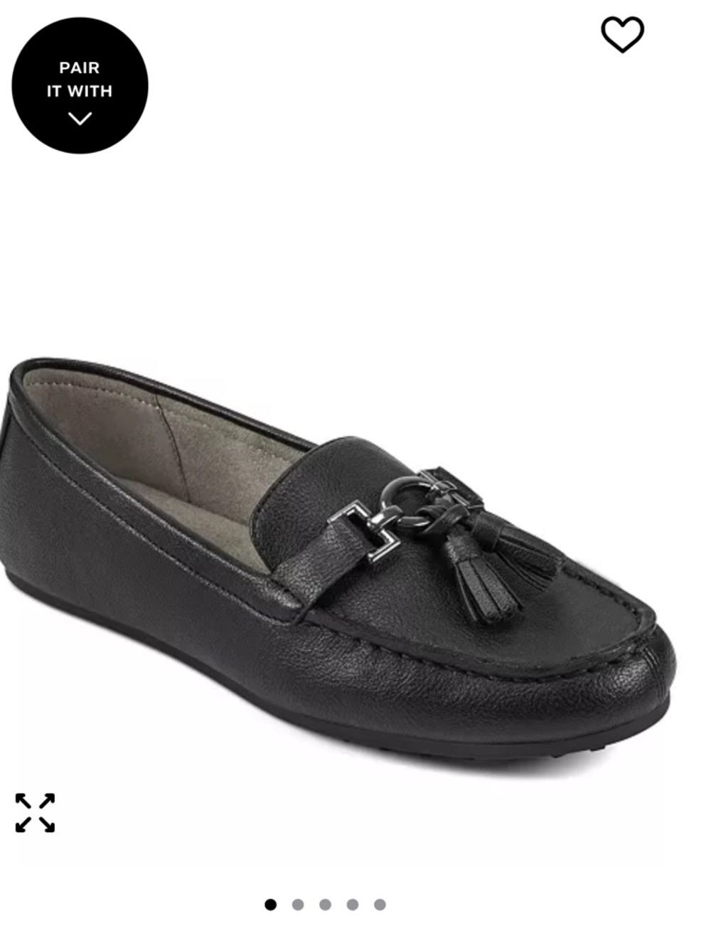 Aerosols Classic Black Tassel Moccasin Loafer